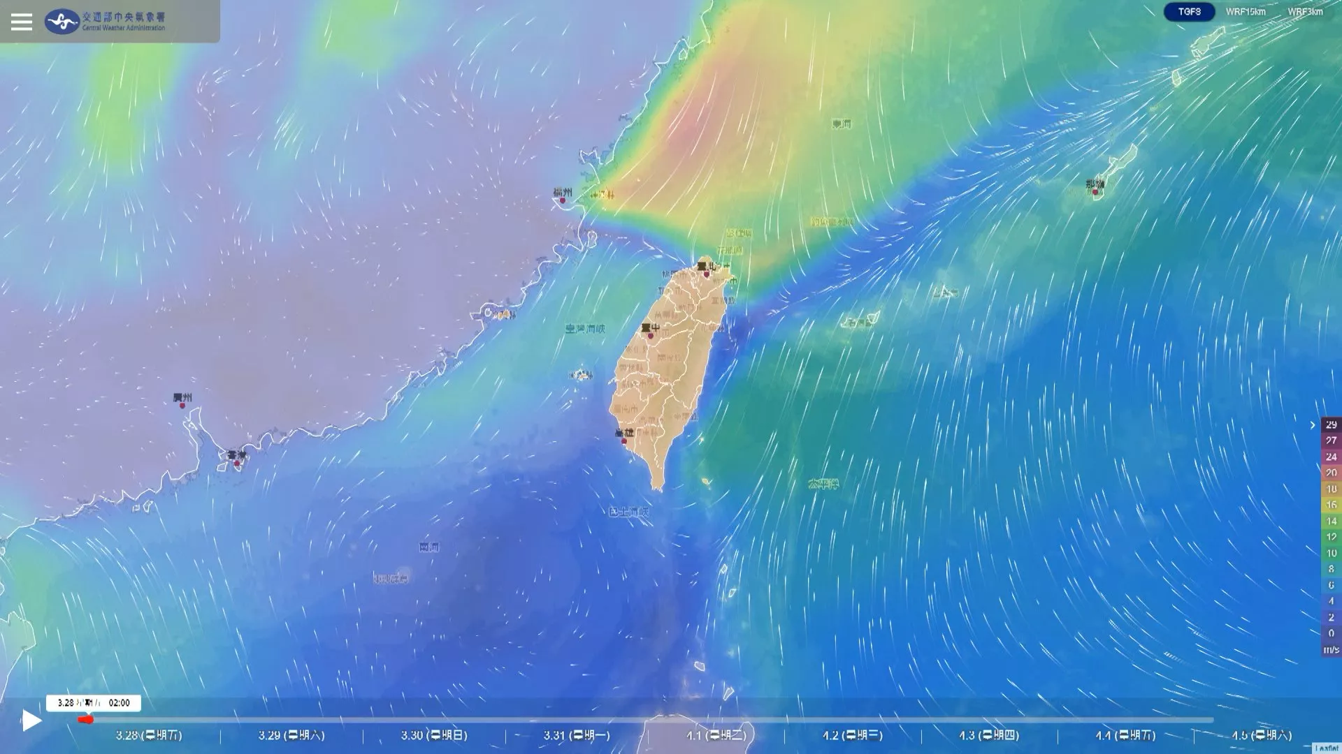 Front awan+angin monsun timur laut, suhu di utara menukik tajam