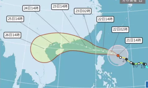 「樺加沙」陸上風颱警報 拜一東半部風雨上強