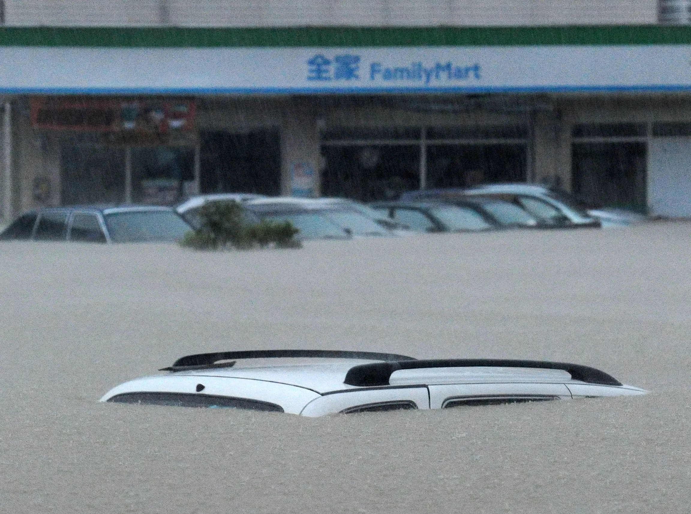 2010年梅姬颱風襲台時造成蘇澳淹水。（圖／法新社）