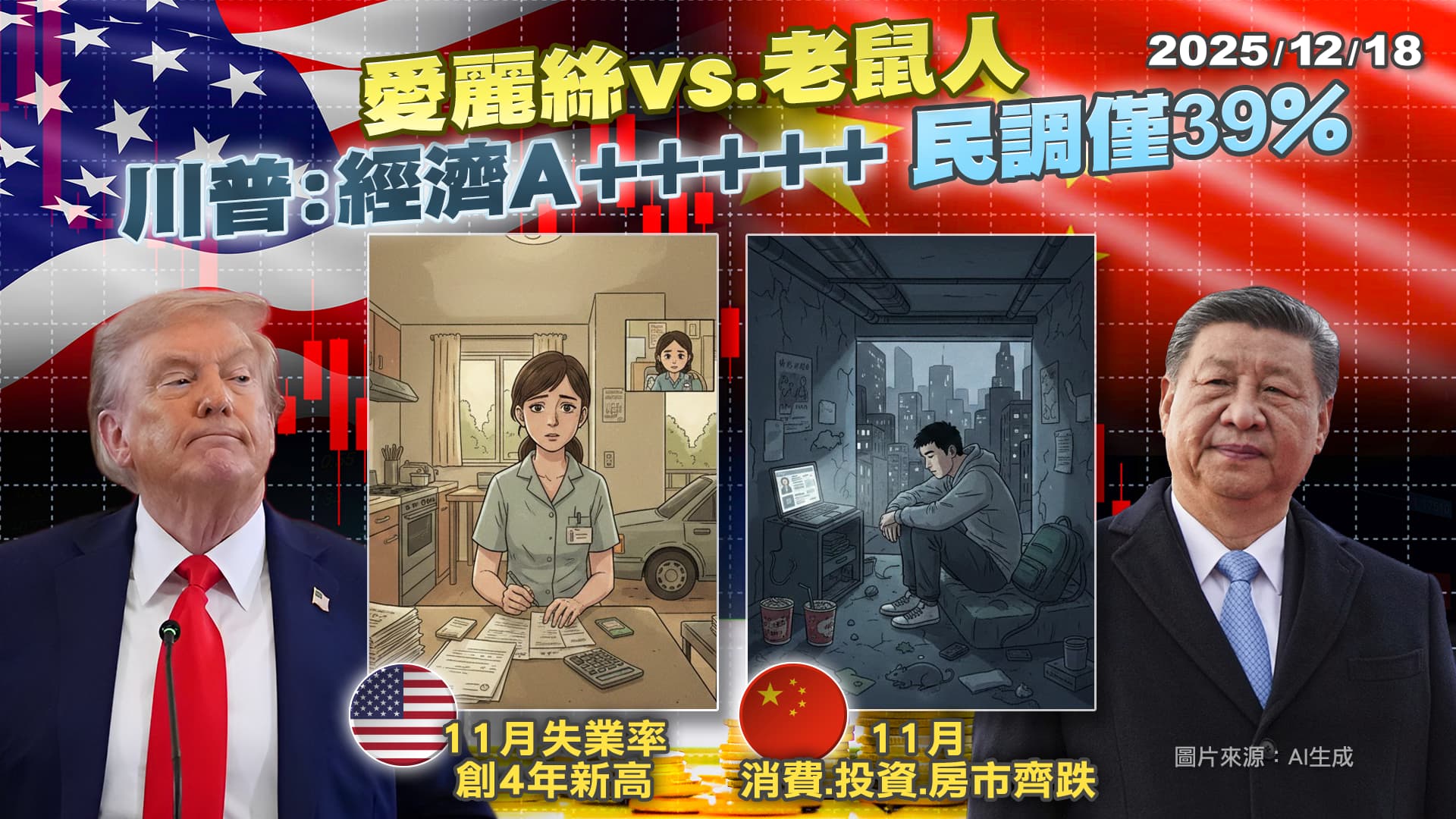 川普自評經濟A+++++民調僅39% "愛麗絲vs.老鼠人"美中都有難題?｜公共電視 - 尖鋒對話