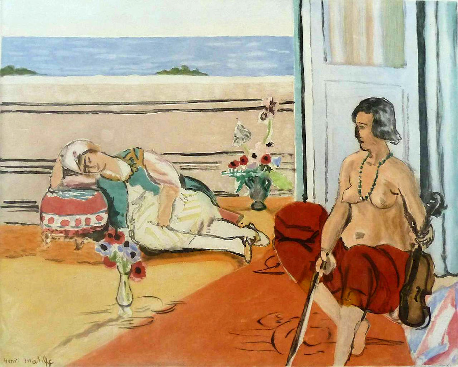 馬諦斯畫作《露台上的宮女》(Odalisque on the Terrace)。(圖/取自Wikiart)