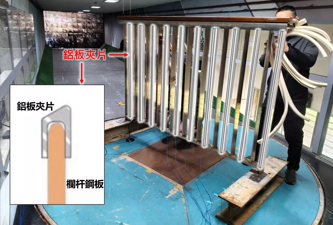 淡江大學風工程研究中心進行風洞試驗（圖／公路局提供）