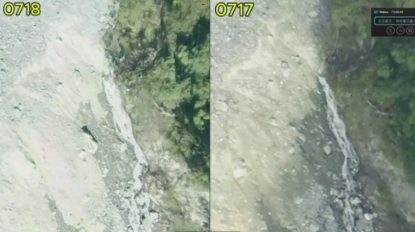下晡落西北雨 估萬里溪崩山湖7/19中晝溢流