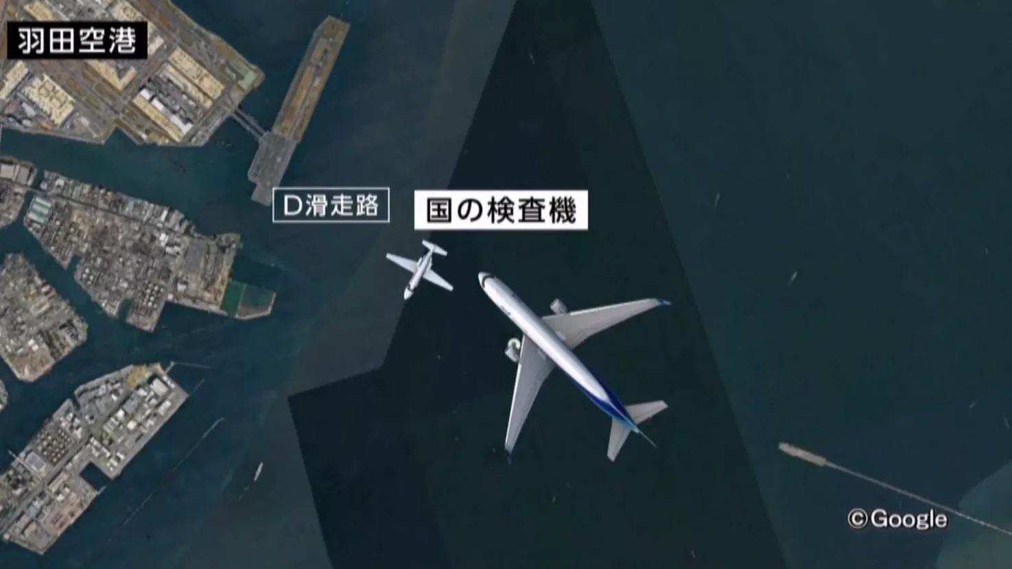 全日空班機降落東京羽田機場 險與飛航檢查機相撞