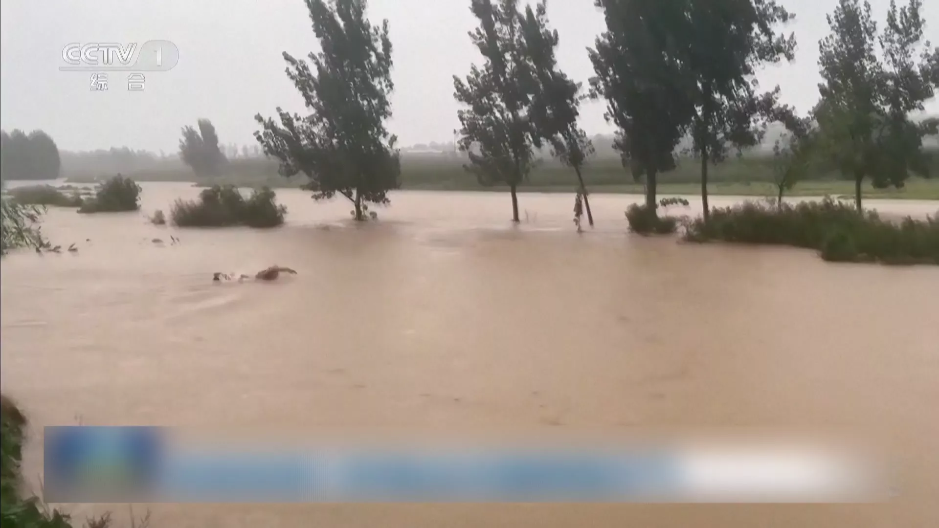 中國河南因白海豚餘威連日暴雨 民眾險遭山洪水走