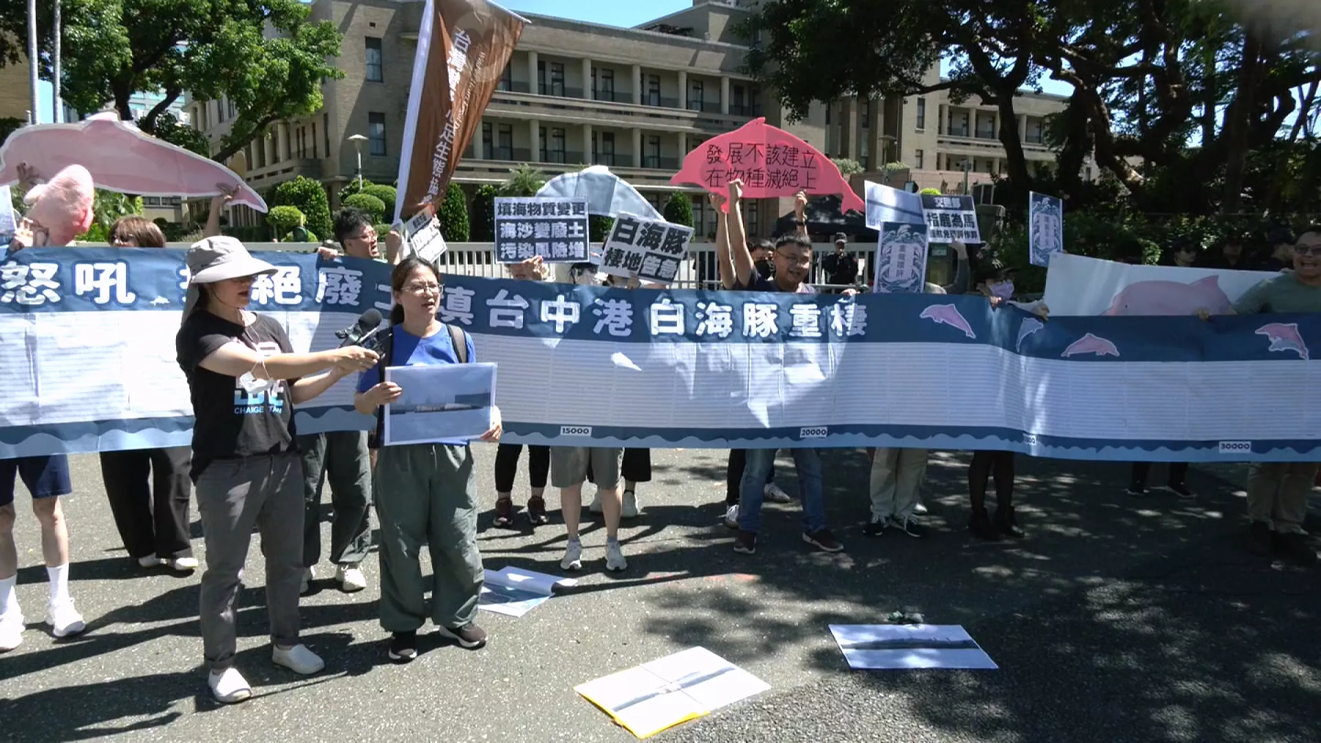 遞3萬人連署為白海豚請命 環團籲台中港停止填海工程