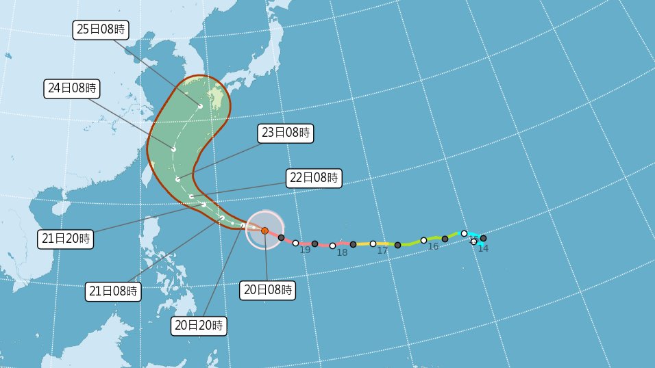 強颱薔琵估23日起影響全台 北宜花可能出現局部豪雨